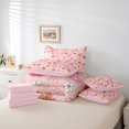 thumbnail image 5 of Manfei Cartoon Flower Child Twin Bedding Sets 7-Piece, Pink Blossoms Floral Bedding Comforter Set, Retro French Style Reversible Sheet Sets, Super Cozy Room Decor, 5 of 7