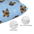 thumbnail image 3 of Goofa french Bulldog Face Print Plush Throw Pillow Case, Soft Velvet with Hidden Zipper, Decorative Cushion Cover for Sofa, Bed, Car, and Home Décor-16"x24", 3 of 6