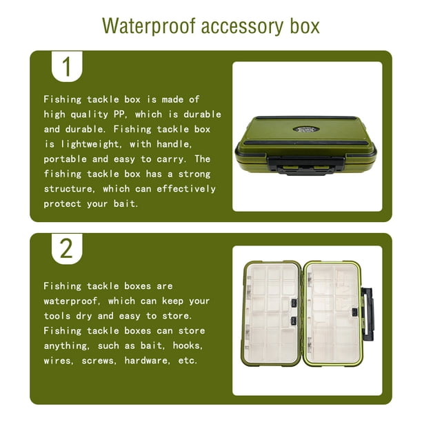 Fishing Tackle Boxes Portable Multifunctional Bait Accessory Double Sided  Outdoor Gear Accessories Storage Case with Handle Waterproof Buckle Tool Kit  S 