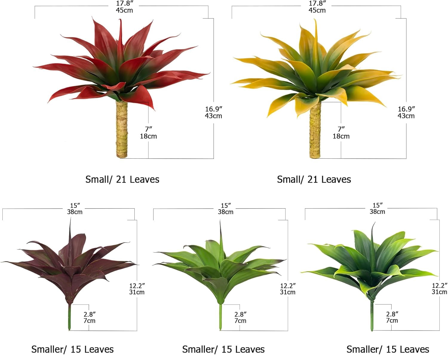 Fake Plants Artificial Agave Plants 13.8" Large UV Resistant Fake Agave Planters for Indoor and Outdoor Decorating Tropical Plant Succulents Greenery Indoor Decor(2Pack, Purple
