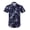 Floral Dark Navy/Blue, variant on Allsense Men’s Hawaiian Shirt, Short Sleeve Tropical Floral Button Front, White/Red/Orange, 2XL