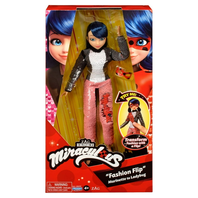 Miraculous Fashion Flip Ladybu Doll Playset, 2 Pieces, Assembled 12 inch