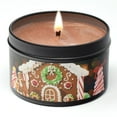thumbnail image 3 of Candeo Candle Gingerbread House 6oz Soy Blend Wax Scented Candle Tin with 40 h Burn Time, 3 of 6