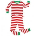 thumbnail image 2 of Elowel Matching Family Christmas Pajamas - Red & White Striped 2-Piece Set, 2 of 3