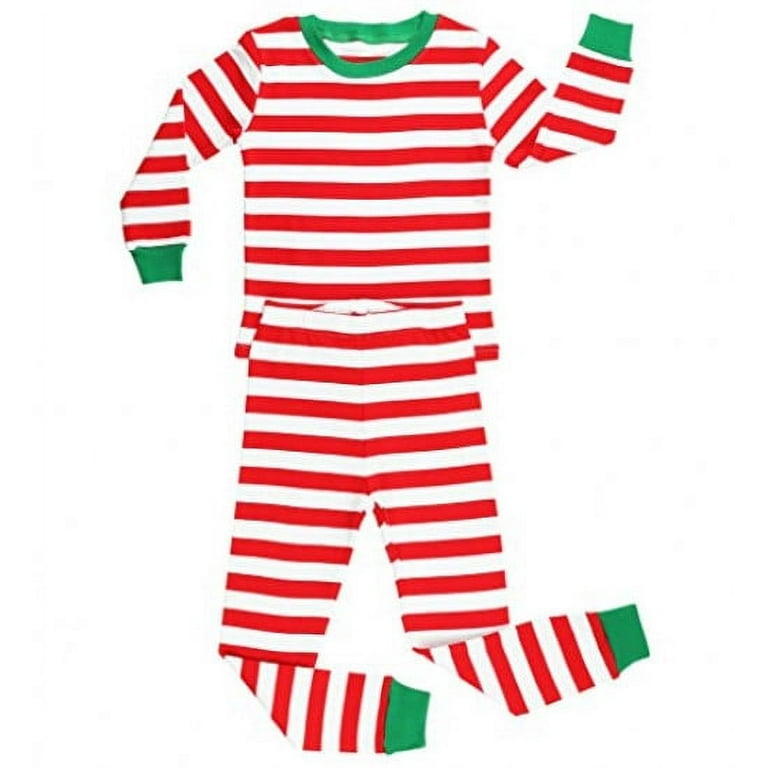 Elowel Family Matching Christmas Pajamas - Striped Pajama 2-Piece