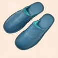 thumbnail image 5 of Zapatos de interior de otoño e invierno, zapatillas para hombre y mujer, chanclas concisas de color azul marino, Zapatillas de casa de cuero simples para hombre de talla grande 46, 5 of 5