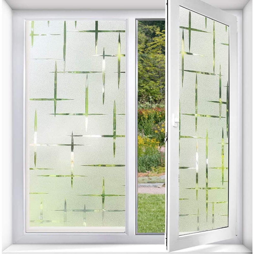 Rabbitgoo Frosted Window Film No Glue, Frosting Privacy Glass Films for