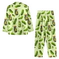 thumbnail image 3 of Xixirimido Pickles Green Print Men's Pajamas Set Long Sleeve Button Down Pajamas for Men Fall Winter Sleepwear 2Piece Lounge PJs with Pockets, XX-Large, 3 of 4