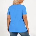thumbnail image 5 of cocolona Womens Pleated Cute Plus Size Tops Crew Neck Short Sleeve Loose Shirts Casual Flowy Tunic Solid Color Blouses, 5 of 6