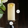 thumbnail image 3 of Luminara Moving Flame Pillar Flameless LED Candle, Scalloped Edge, Real Wax, Unscented - Ivory (6.5-inch), 3 of 8