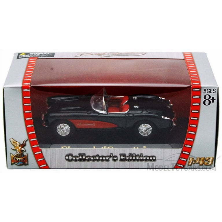 1957 Chevrolet Corvette Convertible, Black - Yatming 94209