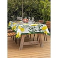 thumbnail image 3 of Outdoor Tablecloth with Umbrella Hole for Patio/Picnic/Party/Camping, Yellow Lemon Waterproof Table Cloth Rectangle Table Cover Washable, Summer Tropical Plants Green Leaves Botanical (54"x 80"), 3 of 9