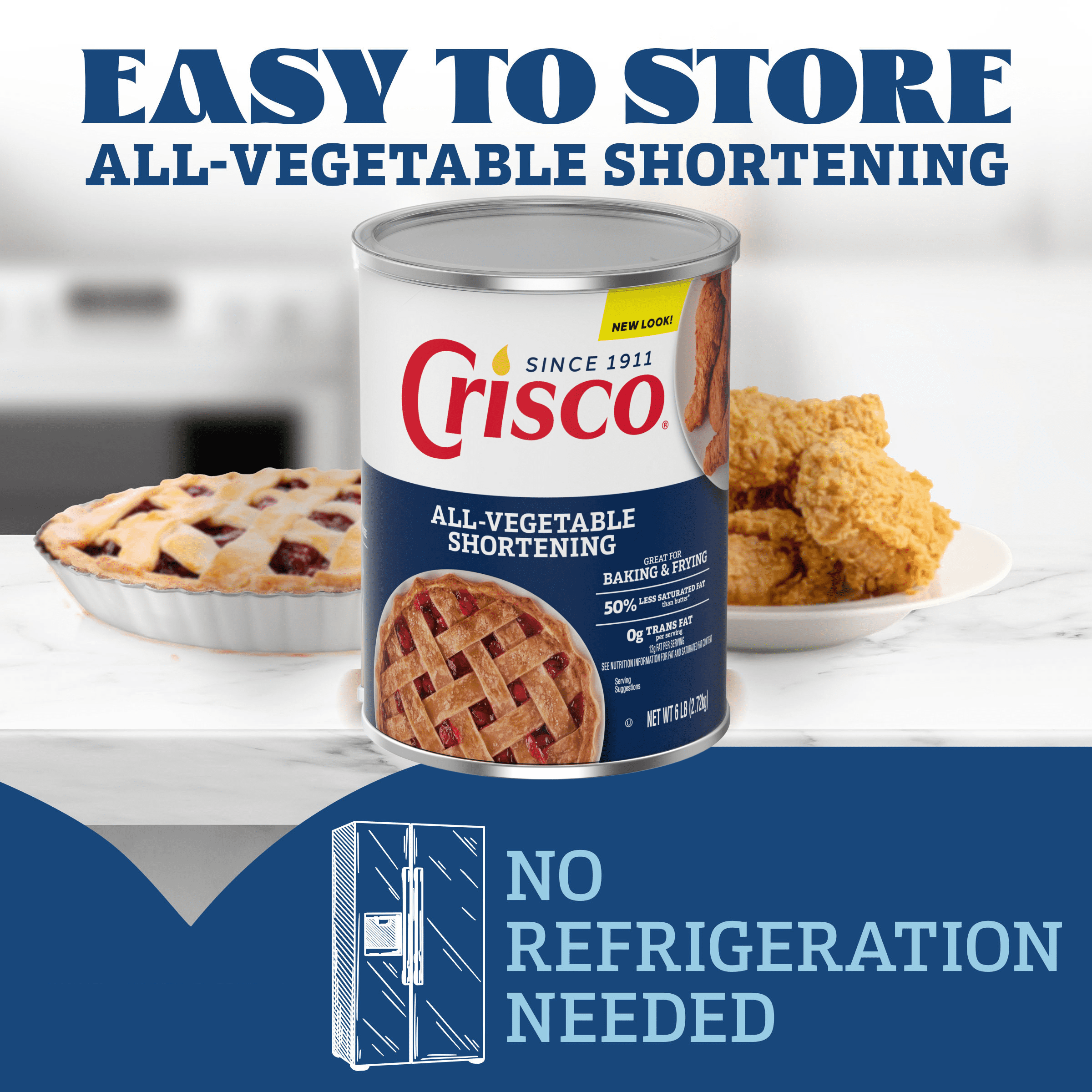 (6 pack) Crisco All Vegetable Shortening, 96 oz