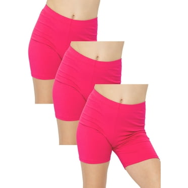 Stretch Is Comfort Girl's Cotton Biker Shorts | 3 Pack | Child Size 2-16