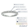 thumbnail image 3 of Vir Jewels 1/6 CTTW Petite Diamond Wedding Band in 10K White Gold with Milgrain Size 6 Female Adult, 3 of 7