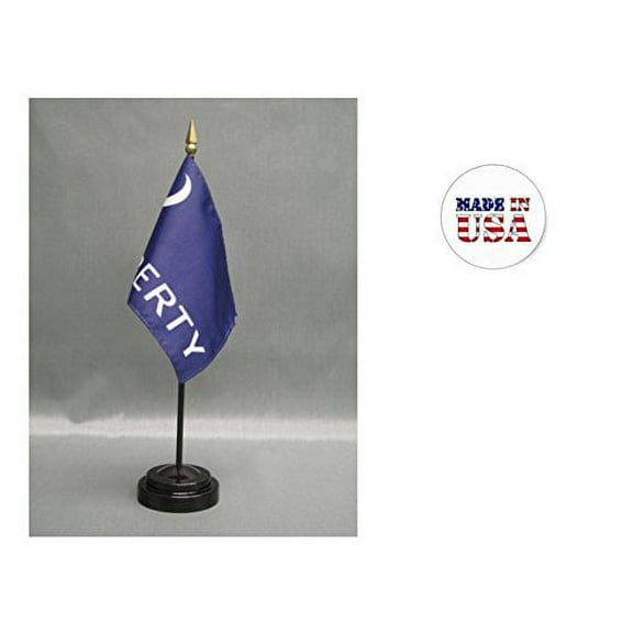 Made in the USA. 2 Fort Moultrie 4"x6" Miniature Desk & Table Flags Includes 2 Flag Stands & 2 Fort Moultrie Small Mini Stick Flags