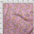 thumbnail image 2 of oneOone Viscose Chiffon Light Pink Fabric Flower & Leaves Watercolor Dress Material Fabric Print Fabric By The Yard 42 Inch Wide, 2 of 4