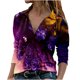 thumbnail image 2 of Puntoco - Jersey de manga larga con cuello en V y estampado floral para mujer Puntoco Puntoco-5407, 2 of 5