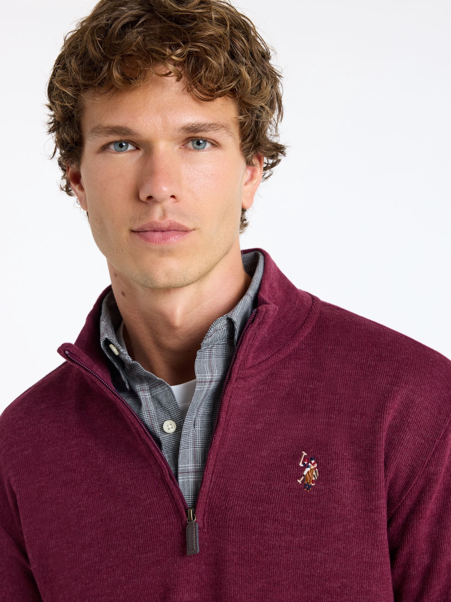 U.S. Polo Assn. Men's Quarter Zip Flatback