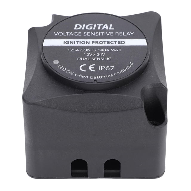 Smart VSR Dual Battery Isolator, Digital Smart Voltage Sensitive Relay, 12V 140Amp, Water Proof Automatic Charging for Car, RV, ATV, UTV and Boat Marine Off Road Vehicle