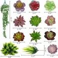 thumbnail image 3 of HTOOQ 16pcs Artificial Succulents Plants, Fake Succulents Unpotted, Realistic Artificial Plants & Flowers Mini Succulent Bulk, Greenery Faux Plants Indoor with A Flocking Coating for Table Decor - -, 3 of 8