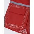 thumbnail image 7 of Alvivi Kids Safety Vest High Visibility Reflective Zipper Front Jacket Volunteers Waistcoat Red 11-12, 7 of 7