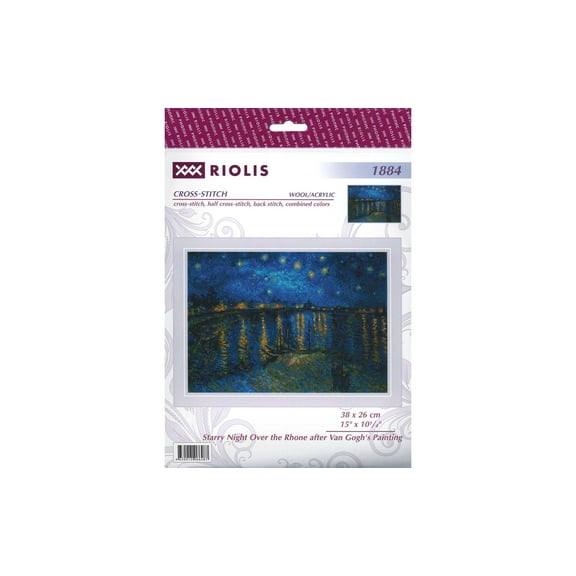 RIOLIS Counted Cross Stitch Kit 15"X10.25"-Starry Night Over Rhone/Van Gogh (10 Ct)