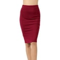 thumbnail image 3 of Womens High Waist Bodycon Fitted Midi Knee Pencil Skirt, 3 of 5