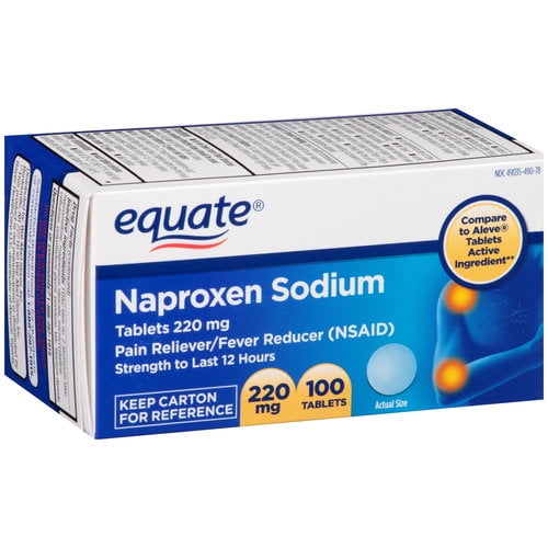 Equate Naproxen Sodium Pain Reliever/Fever Reducer 220 Mg, 100ct ...