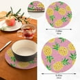 thumbnail image 3 of Pot Holders Trivets Set Pure Cotton Potholders Set, Set of 2, Pineapple Pink Hot Pot Trivets One 9.45 Inch and One 7 Inch for Kitchen Pans Bowl Teapot, 3 of 7