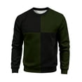 thumbnail image 6 of Babcutegg Mens Outfit 2-Piece Color Block Crewneck Sweatshirt and Jogger Pants Casual Active Set Army Green Size S, 6 of 6
