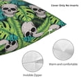thumbnail image 3 of Pofeuu Skull and Palm Leaves Print Double-sided plush pillowcase Square Throw Pillow Covers Pillows Cover for Living Room Bedroom Sofa Couch Cushion Cover（No pillow core）-16"x16", 3 of 7