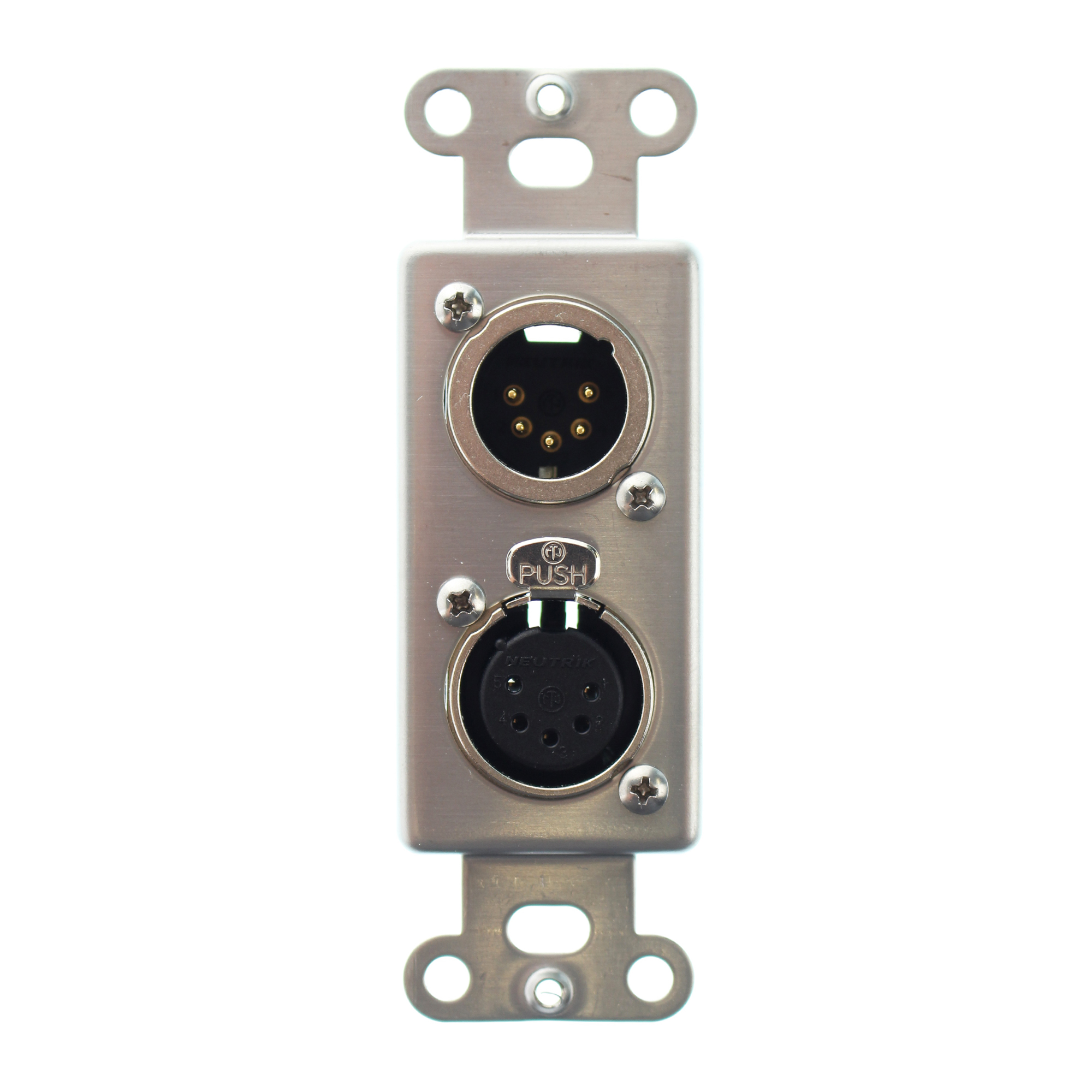 Pathway 5121SS Modular FacePlate Insert, XLR Jacks, 2Port, Stainless
