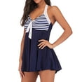 thumbnail image 2 of Maillots de Bain Rembourrés Tankini Swimjupmsuit Striped Striped Striped Swimini, 2 of 5