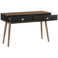 thumbnail image 3 of Maklaine Modern Wood ad Veneer Console Table in Black/Walnut, 3 of 7