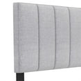 thumbnail image 4 of Topcobe Linen Upholstered Headboard with Solid Wood Feet and Adjustable Width Headboard, Vertical Stripe, Gray, 4 of 6
