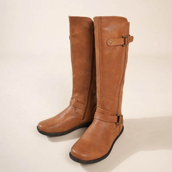 DREAM PAIRS Women's Faux Fur-Lined Knee High Winter Boots Trace