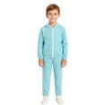 thumbnail image 3 of LittleSpring 4T Blue Athletic Hoodies and Joggers Set for Toddler Boys Girls Tracksuits Zip up Cotton Soft, 3 of 6