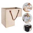 thumbnail image 2 of Foldable Stair Storage Bag with Handles Large Capacity Stairs Clothes Organizer Washable Staircase Ladder Basket Light Grey, 2 of 5