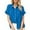 408Blue, variant on Clothing 2025 Womens Casual Short Sleeve Button Down Shirts Summer Plain Top Blouses with Pockets Womens Short Sleeve Button Down Shirts Official Collar Blouse Basic Simple Dress Shirt