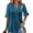 *Navy, variant on ClodeEU Women's V-Neck Elbow Sleeve Top ,Loose Fit Solid Color Blouse with Pleated Button Army Green,Womens Plus L
