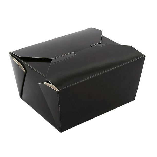 Royal #1 Black Folded Takeout Box, 4-3/8