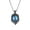 Blue no chain, variant on Men's Stainless Steel Personality Non-mainstream Rhombus Round Blue Demon Devil's Eye Gemstone Pendant Necklace, Vintage Punk Free Chain