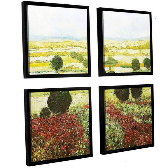 ArtWall Allan Friedlander "Wildflower Valley" 4-Piece Floater-framed Canvas Square Set