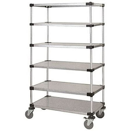 

21 Deep x 30 Wide x 86 High 6 Tier Solid Galvanized Mobile Shelving Unit with 1200 lb Capacity