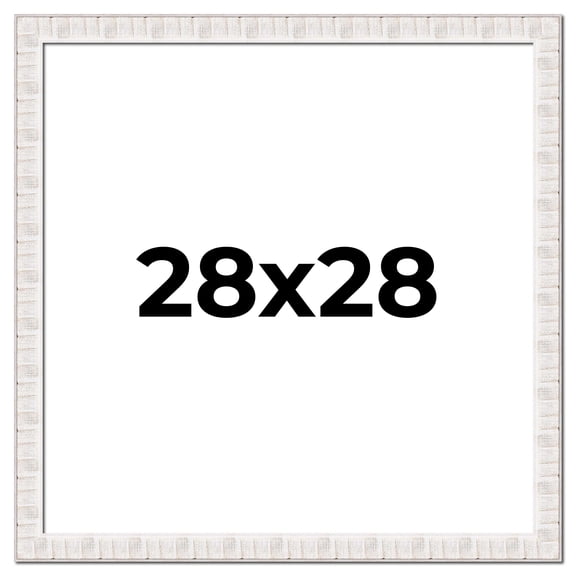 28x28 Frame White Sonoma Rustic Wood Picture Frame | 1.5 Inch Moulding Width | Complete with UV