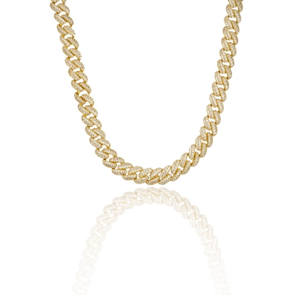 10mm Cuban Curb Chain With CZ Stones