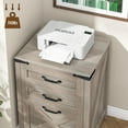 thumbnail image 5 of 3 Drawer Small File Cabinet, Farmhouse Vertical Filing Cabinet Fits Letter and A4 Size, Under Desk Wooden File Cabinets for Home Office, Printer Stand, Grey, 5 of 16