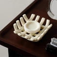 thumbnail image 3 of Handwoven Ceramic Soap Dish Ceramic Bathroom Soap Dish Organizer with Self-Drain Hollow Design Styli, 3 of 5
