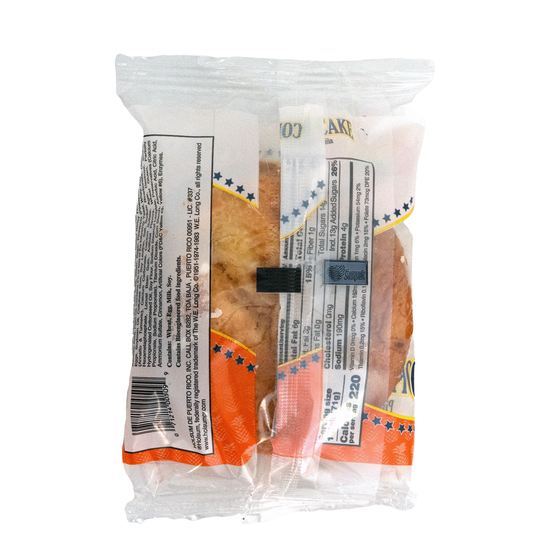 Holsum Coffee Cake Snack 2.5oz, 1 Count, Shelf Stable, Plastic Packet
